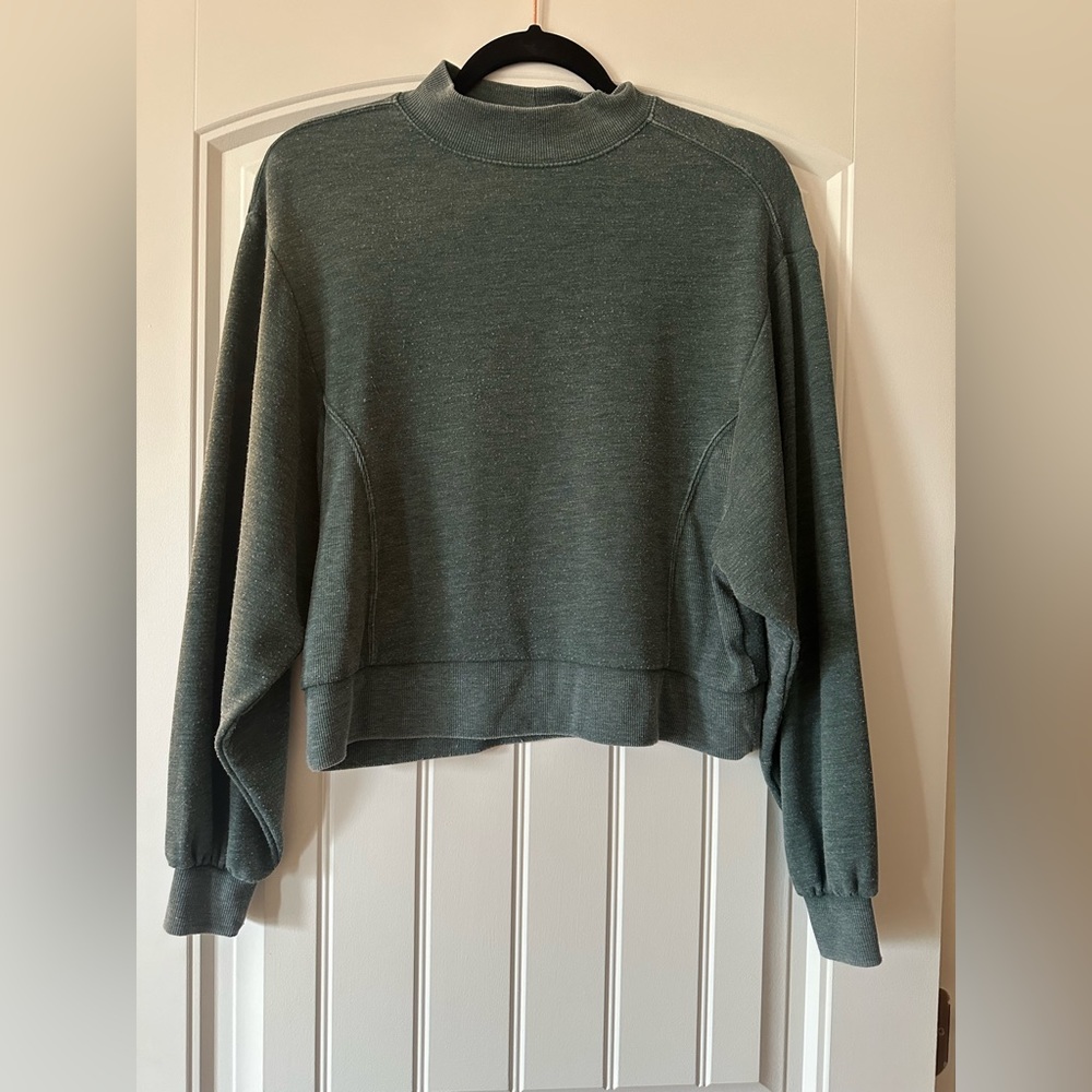 White crow mock neck long sleeve tee